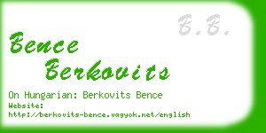 bence berkovits business card